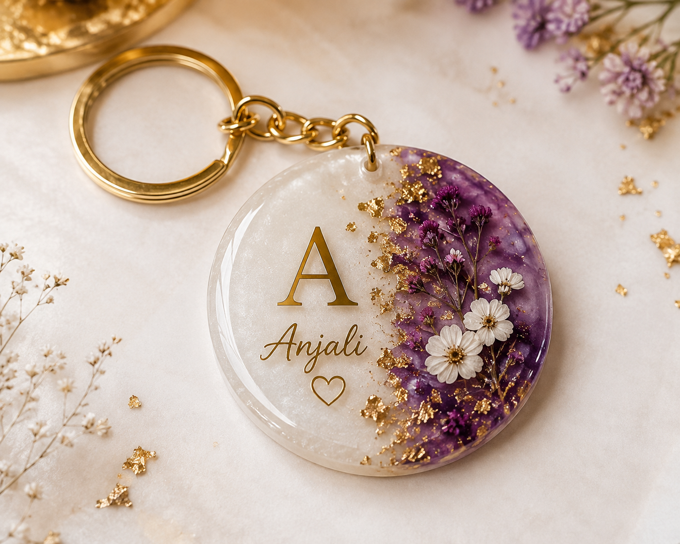 Geevanta Personalized Resin Name Keychain