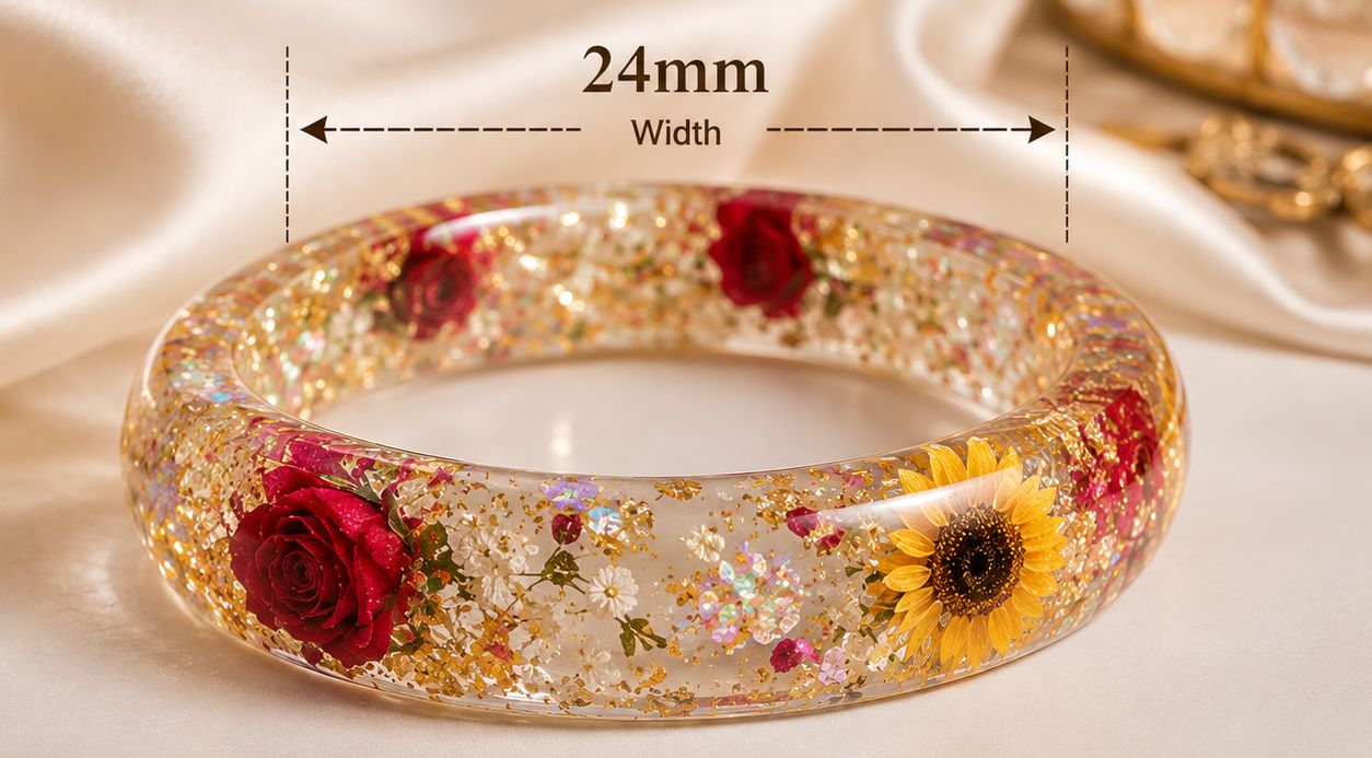 Floral Bloom 24mm Resin Bangle